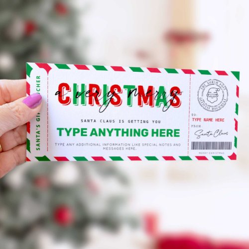 Christmas Santa Gift Voucher Template for kids