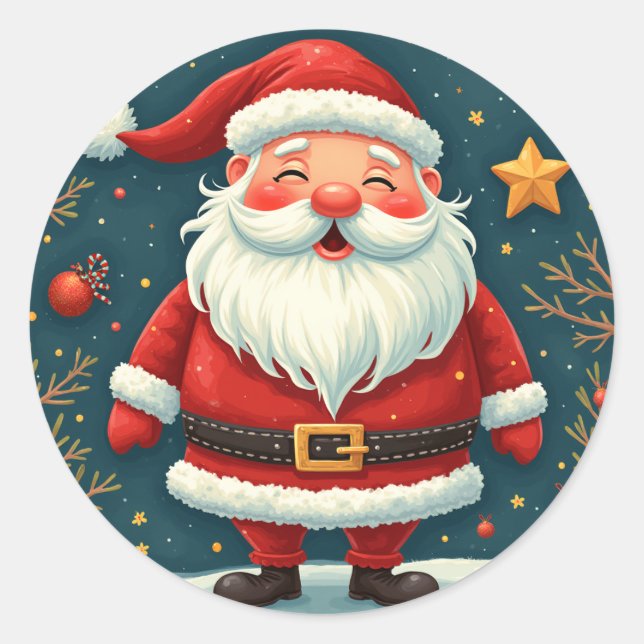 Christmas Santa Gift Wrapping Stickers (Front)