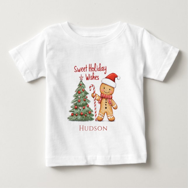Christmas Santa Gingerbread Man  T-Shirt (Front)