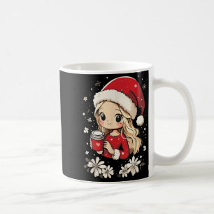 Christmas Santa Girl Coffee Flower Kids Santa Wome Coffee Mug
