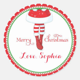 Christmas Santa girl favor goodie bag stickers