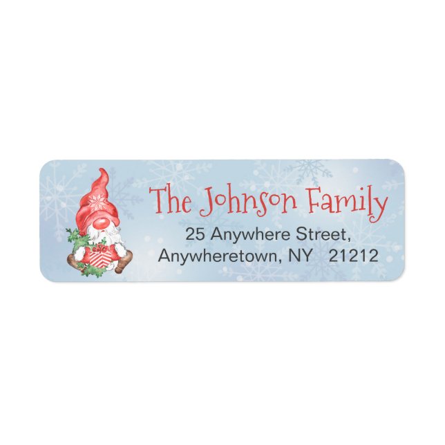 Christmas Santa Gnome Holiday Personalized Label (Front)