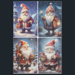 Christmas Santa Gnome  Tissue Paper<br><div class="desc">You can find this and other designs in smaller designs @ Rebarosecreations.com</div>