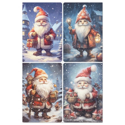 Christmas Santa Gnome  Tissue Paper