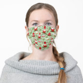 Christmas Santa Gnomes Design Adult Cloth Face Mask (Worn)