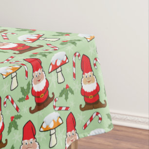 Christmas Santa Gnomes Design Tablecloth