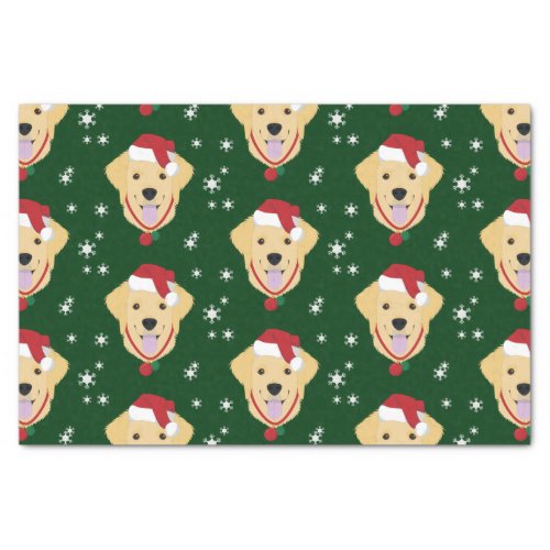 Christmas Santa Golden Retriever Dog Tissue Paper