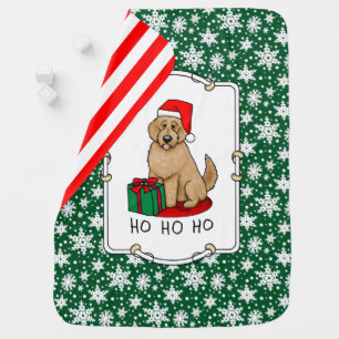 Christmas Santa Goldendoodle (golden red) Dog Cute Baby Blanket
