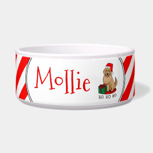 Christmas Santa Goldendoodle (golden red) Dog Cute Bowl
