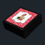 Christmas Santa Goldendoodle (golden red) Dog Cute Gift Box<br><div class="desc">Merry Christmas Santa Claus Goldendoodle - Cute,  smiling dog with a Santa hat and a Christmas present. HO HO HO! Copyright © Angi Laframboise. Funny Christmas dog breed cartoon gifts for dog lovers.</div>