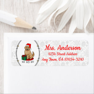 Christmas Santa Goldendoodle (golden red) Dog Cute Label