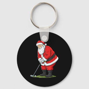 Christmas Santa Golf Golfer Xmas Funny Christmas G Keychain