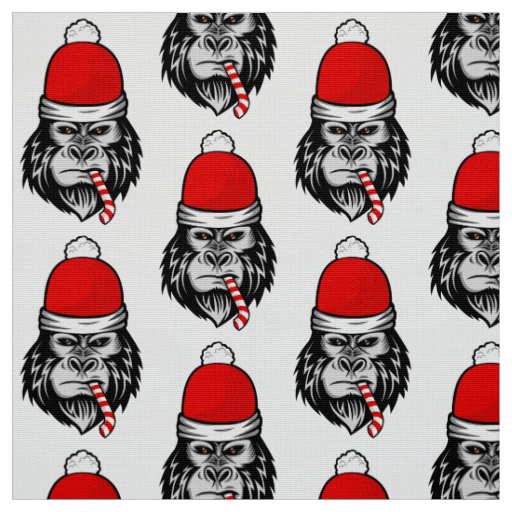 christmas santa gorilla fabric