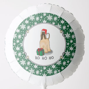 Christmas Santa Hat Afghan Hound Dog Fawn Cute Balloon