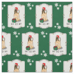 Christmas Santa Hat Afghan Hound Dog Fawn Cute Fabric