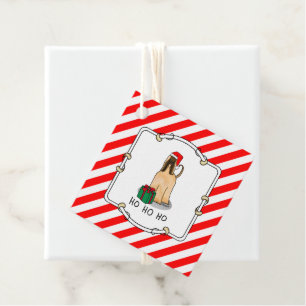 Christmas Santa Hat Afghan Hound Dog Fawn Cute Favor Tags