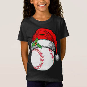 Christmas Santa Hat Baseball Sport Funny Gift T-Shirt