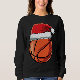 Christmas Santa Hat Basketball Player Funny Boys X Sweatshirt