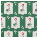 Christmas Santa Hat Dalmatian Dog (black 1) Cute Fabric