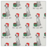 Christmas Santa Hat Dalmatian Dog (black 1) Cute Fabric