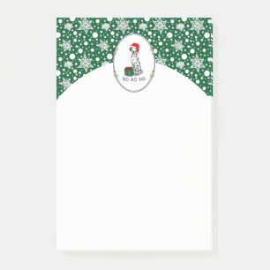 Christmas Santa Hat Dalmatian Dog (black 1) Cute Post-it Notes