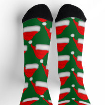 Christmas Santa Hat Design Socks