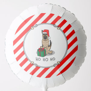 Christmas Santa Hat German Shepherd Dog Cute Balloon