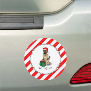 Christmas Santa Hat German Shepherd Dog Cute Car Magnet