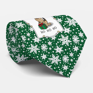Christmas Santa Hat German Shepherd Dog Cute Neck Tie