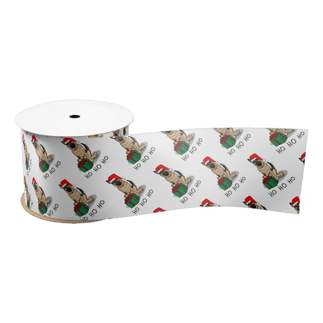 Christmas Santa Hat German Shepherd Dog Cute Satin Ribbon (Spool)