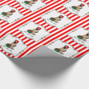 Christmas Santa Hat German Shepherd Dog Cute Wrapping Paper