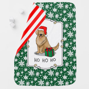Christmas Santa Hat Golden Retriever Dog Cute Baby Blanket