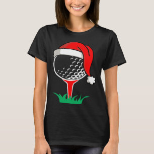 Christmas santa hat golf ball golfing gag T-Shirt