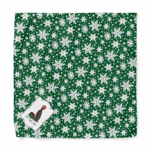 Christmas Santa Hat Greyhound Dog (brindle) Cute Bandana