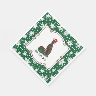 Christmas Santa Hat Greyhound Dog (brindle) Cute Napkins