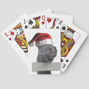 Christmas Santa Hat Horse Poker Cards