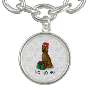 Christmas Santa Hat Irish Setter Dog (red 1) Cute Bracelet