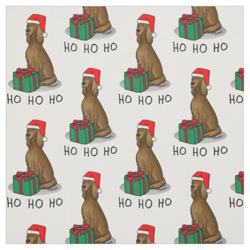 Christmas Santa Hat Irish Setter Dog (red 1) Cute Fabric