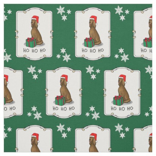 Christmas Santa Hat Irish Setter Dog (red 1) Cute Fabric