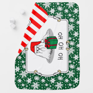 Christmas Santa Hat Maltese Dog Cute Funny Baby Blanket