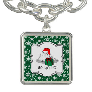 Christmas Santa Hat Maltese Dog Cute Funny Bracelet