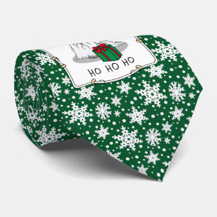 Christmas Santa Hat Maltese Dog Cute Funny Neck Tie