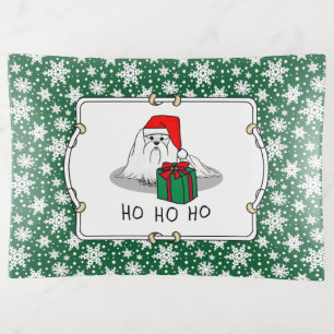 Christmas Santa Hat Maltese Dog Cute Funny Trinket Tray