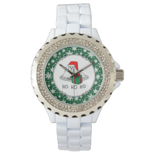 Christmas Santa Hat Maltese Dog Cute Funny Watch