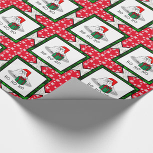 Christmas Santa Hat Maltese Dog Cute Funny Wrapping Paper