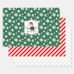 Christmas Santa Hat Maltese Dog Cute Funny Wrapping Paper Sheets