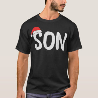 Christmas Santa Hat Matching Family Son Xmas Pajam T-Shirt