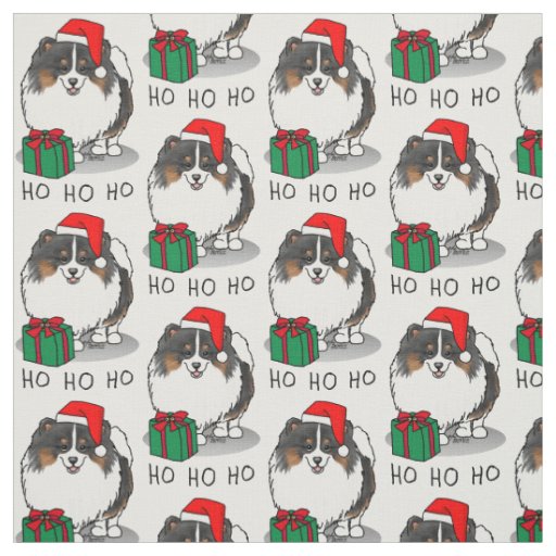 Christmas Santa Hat Pomeranian (tri-color) Cute Fabric