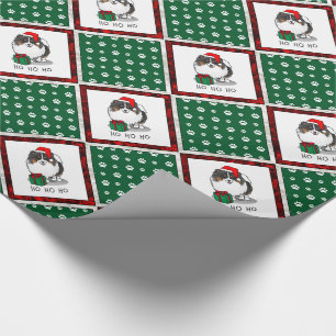 Christmas Santa Hat Pomeranian (tri-color) Cute Wrapping Paper