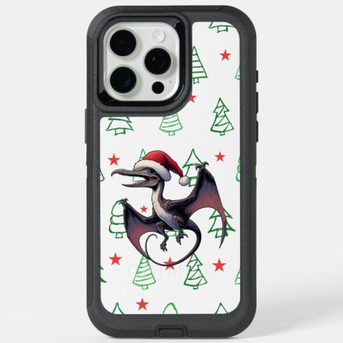 Christmas Santa hat pterodactyl  iPhone 15 Pro Max Case